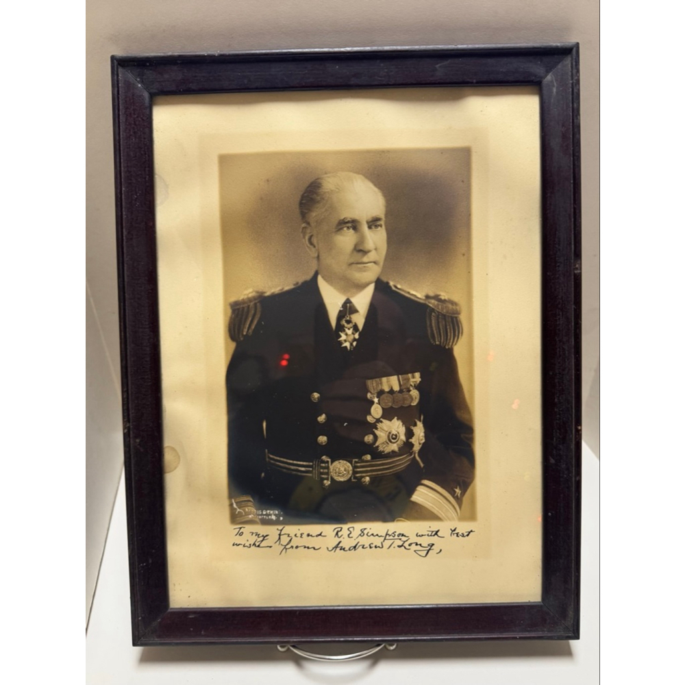 Vintage 1920’s Signed Photograph of Andrew T. Long Rear Admiral U.S. Navy